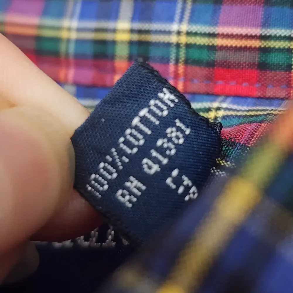 Ralph Lauren Classic Fit Blue Red‎ Check Button Up Shirt SZ Small